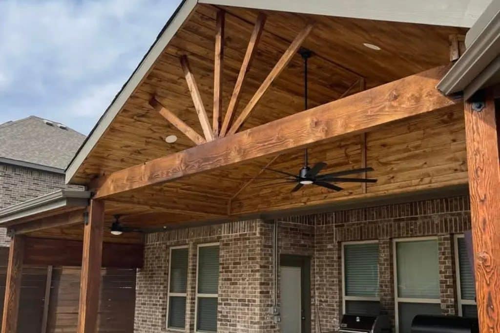 cedar patio cover gable sunburst truss