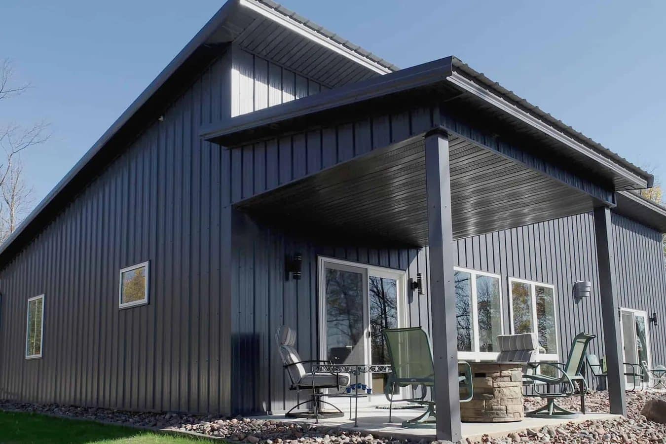 steel framed gable patio cover dark metal home